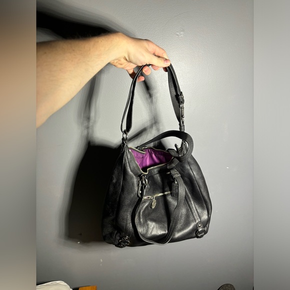 Coach Alexandra Pebbled Black Leather Hobo Bag - Picture 3 of 5
